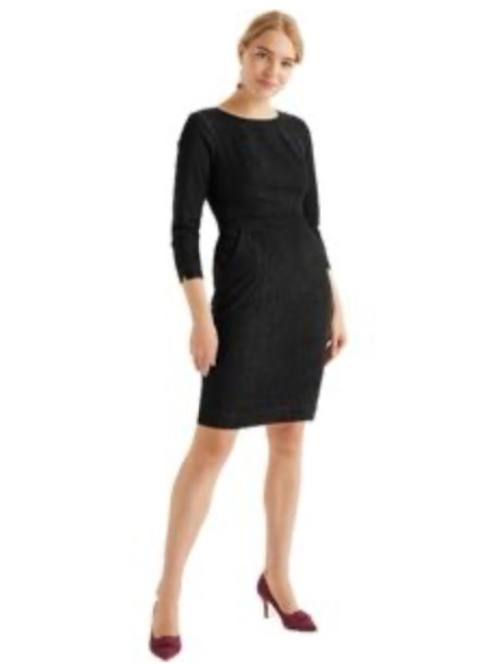 Boden Black Cotton MIDI Dress With Pockets Size 2P